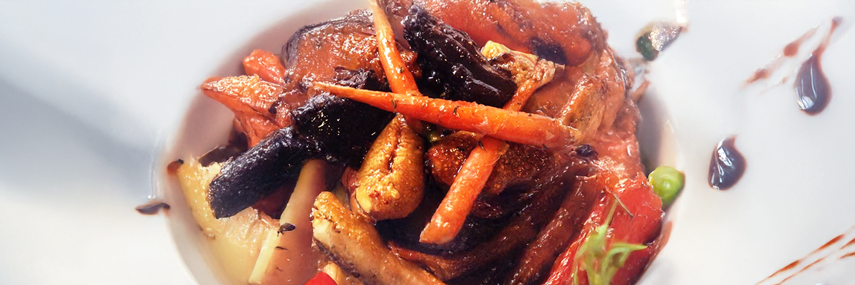 Ibérico Bellota Pork Cheeks Slow Cooked in Sweet Sherry with Fresh Figs