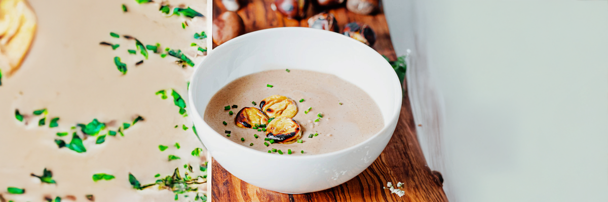 Boletus Edulis Cream with Roasted Chestnuts