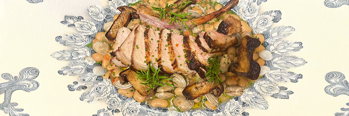 Tomahawk with Butter Beans, Clams, Porcini, Asturian Cider & Smoked Butter