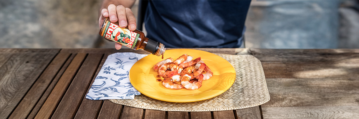 Grilled prawns with Ruda sauce by La Chipotlera